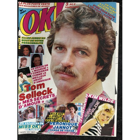 OK ! âge tendre 419 janvier 1984 TOM SELLECK  KIM WILDE + Poster VERONIQUE JEANNOT