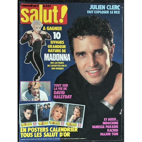 Salut ! 1988 01 N° 5 Indochine Vanessa Paradis David Hallyday + posters calendrier A-Ha Indochine Samntha Fox Sophie Marceau