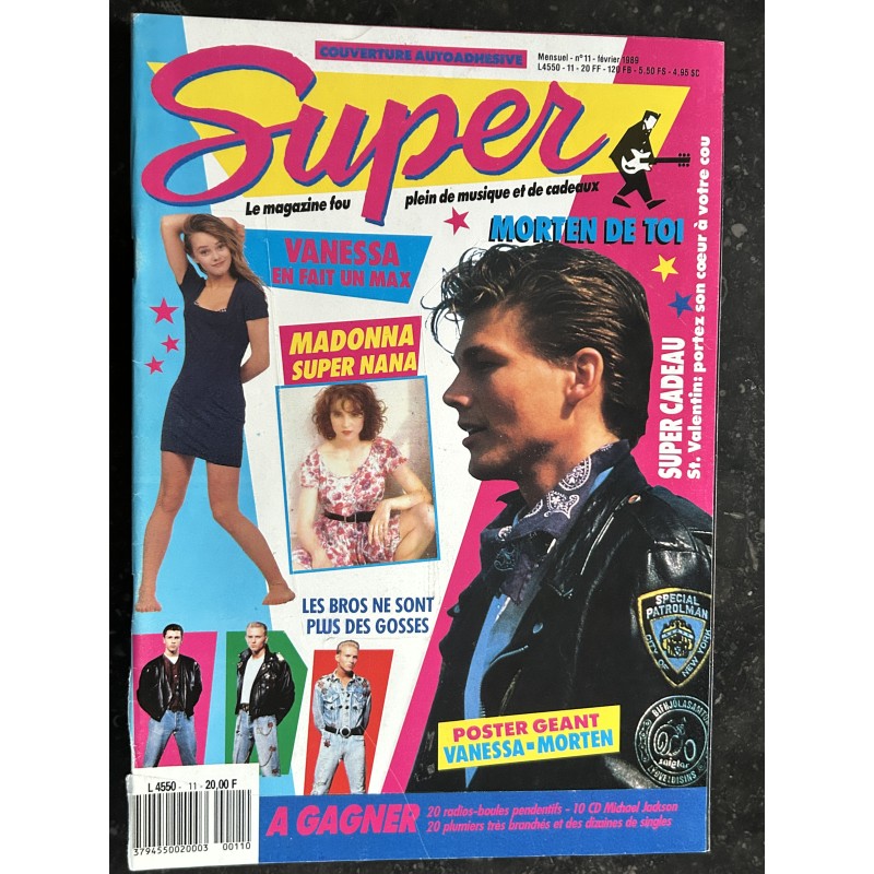 SUPER N° 11 FEVRIER 1989 MADONNA SUPER NANA VANESSA PARADIS BROS MORTEN A-HA LIO GEORGE MICHAEL MICHAEL JACKSON DURAN DURAN