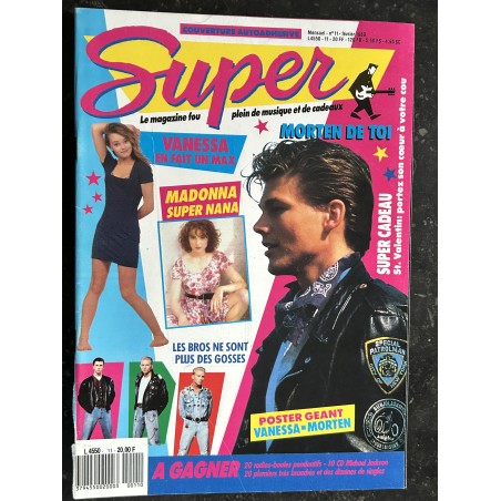 SUPER N° 11 FEVRIER 1989 MADONNA SUPER NANA VANESSA PARADIS BROS MORTEN A-HA LIO GEORGE MICHAEL MICHAEL JACKSON DURAN DURAN