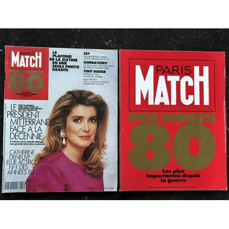 PARIS MATCH N° 2114  30 NOVEMBRE 1989 Catherine DENEUVE Le président MITTERAND + SUPPLEMENT NOS ANNEES 80