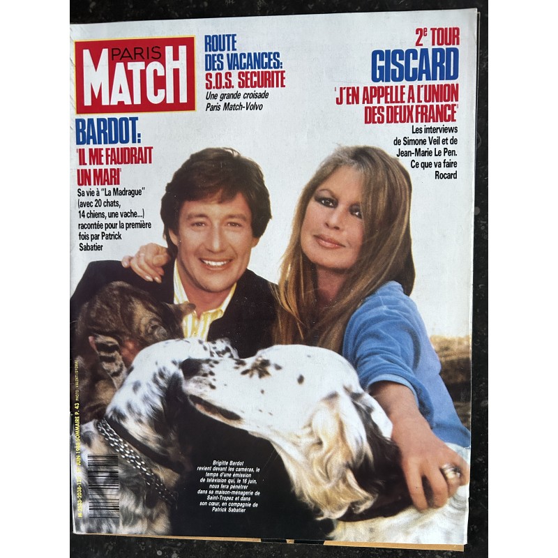 PARIS MATCH N° 2038 juin 1988 Cover Brigitte BARDOT Il me faudrait un mari STING