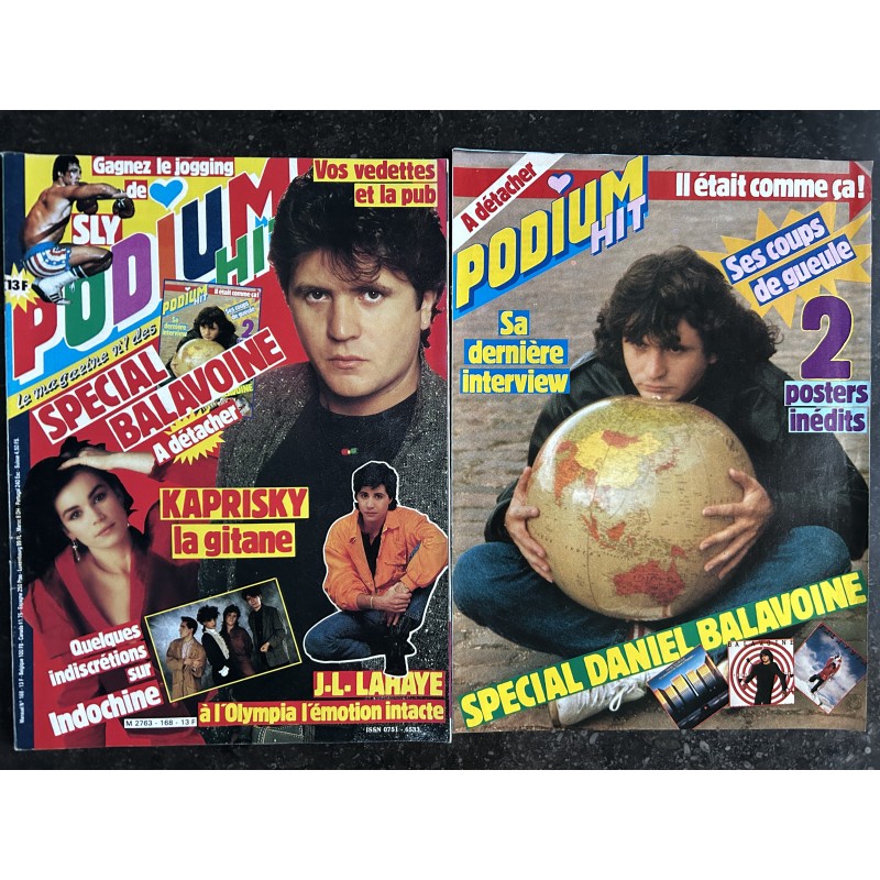 PODIUM HIT 168 FEVRIER 1986 + Supplement SPECIAL DANIEL BALAVOINE HOMMAGE INDOCHINE SYLVESTER STALLONE Rocky
