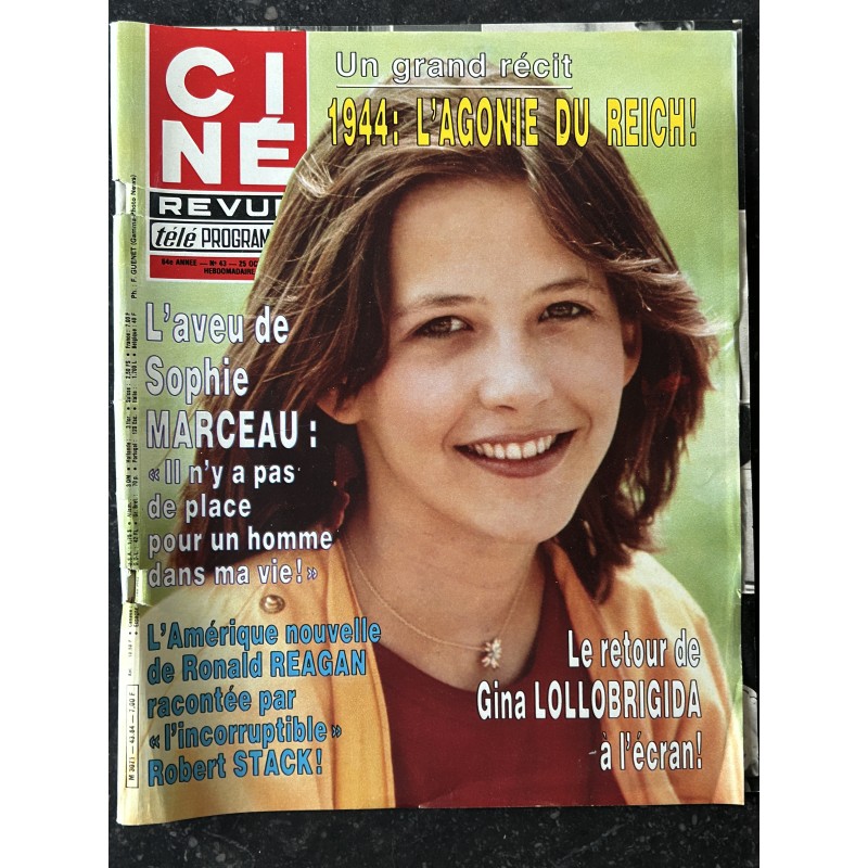 CINE REVUE 1984 N° 43  SOPHIE MARCEAU  cover  + 2 pages Gina LOLLOBRIGIDA  Miou-Miou Depardieu BELMONDO