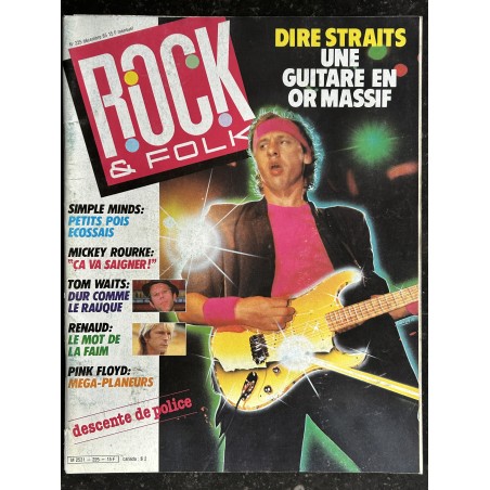 ROCK & FOLK 225 DECEMBRE 1985 SIMPLE MINDS Mickey Rourke Tom Waits Renaud Pink Floyd DIRE STRAITS Karen Cheryl