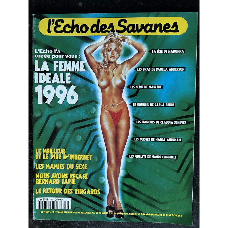 L'ECHO DES SAVANES 146 Février 1996 La Femme Idéale 1996 La tête de Madonna - Bernard Tapie
