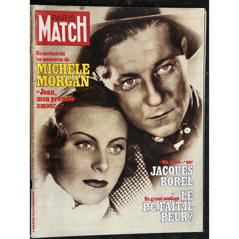 PARIS MATCH N° 1460 20 mai 1977 Michèle Morgan & Jean Gabin Cover + 10 p. -Carole Laure - Sardou Hallyday Brando - 144 pages