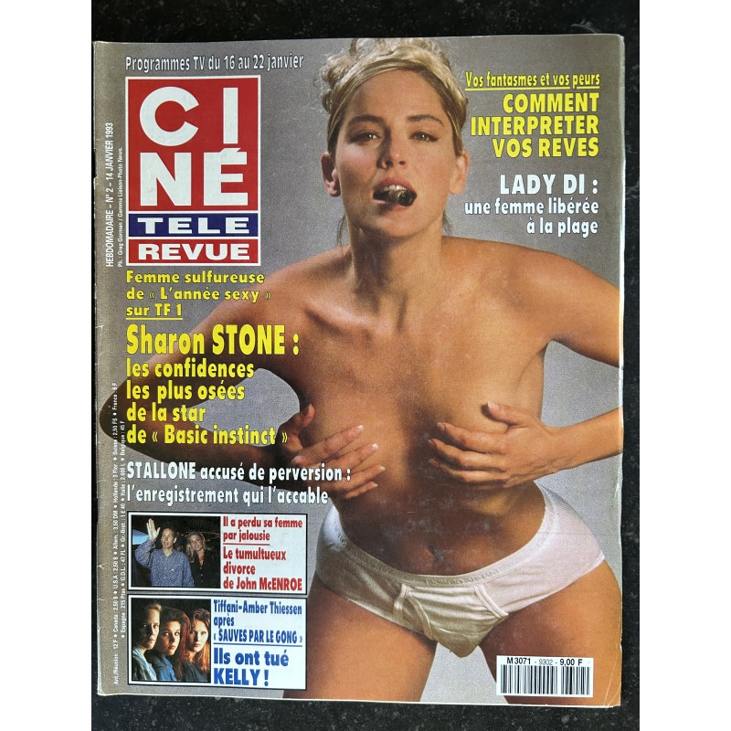 CINE TELE REVUE 1993 01 14 n° 2 Sharon Stone Confidences osées Sylvester Stallone Tiffani-Amber Thiessen + Poster Sharon Stone
