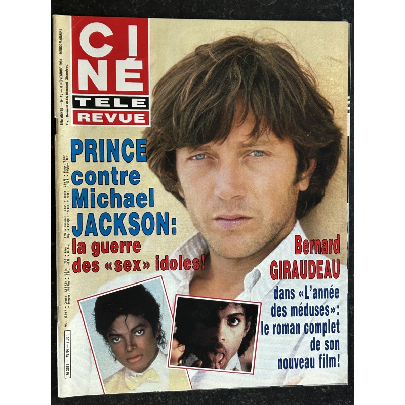CINE TELE REVUE 1984 11 8 n° 45 Prince contre Michael Jackson Bernard Giraudeau + Poster Valérie Kaprisky