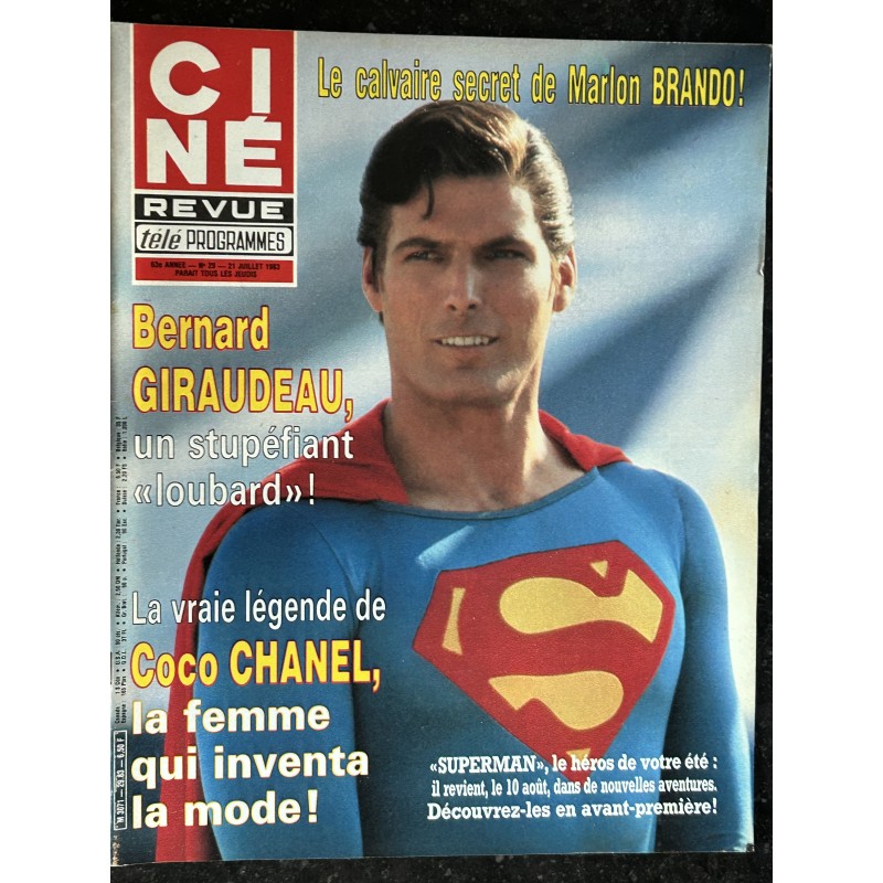 CINE TELE REVUE 1983 07 21 n° 29 Superman Christopher Reeve Coco Chanel + Poster Diana Ross