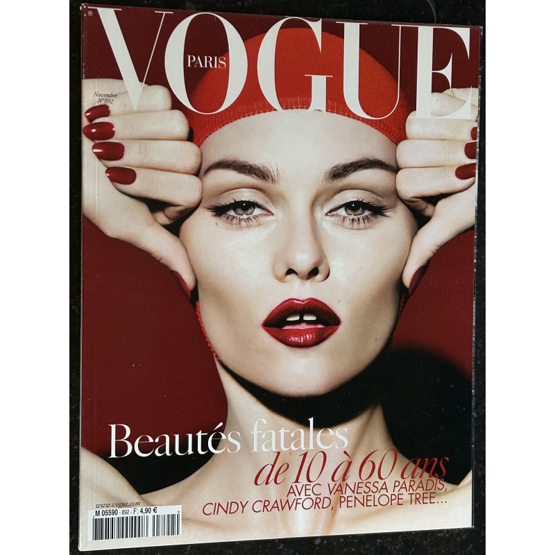 VOGUE 892 Novembre 2008 Cover Vanessa Paradis - Cindy Crawford - Penelope Tree - Beautés fatales