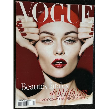 VOGUE 892 Novembre 2008 Cover Vanessa Paradis - Cindy Crawford - Penelope Tree - Beautés fatales