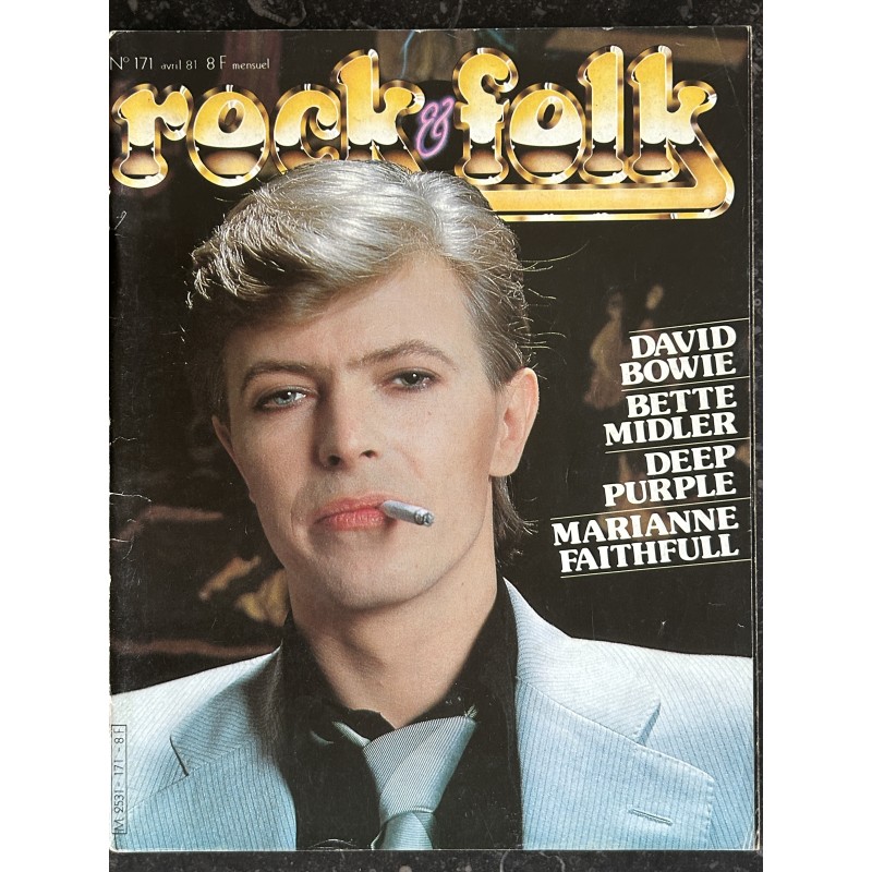 ROCK & FOLK 171 AVRIL 1981 COVER DAVID BOWIE + POSTER BETTE MIDLER DEEP PURPLE MARIANNE FAITHFULL