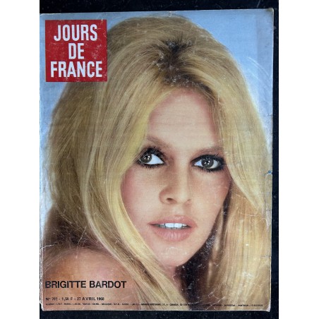JOURS DE FRANCE 702 AVRIL 1968 COVER BRIGITTE BARDOT FRANCE GALL CHARLES AZNAVOUR JACQUELINE MAILLAN