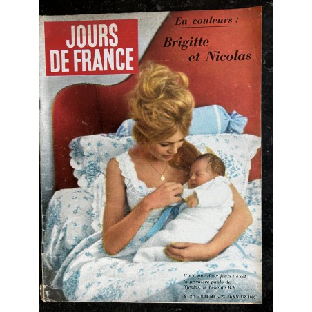 JOURS DE FRANCE 271 janvier 1960 BRIGITTE BARDOT et Nicolas  Cover + 14 pages Prince Charles  Mohammed V chez Nasser