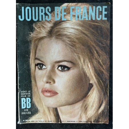 JOURS DE FRANCE 358 23 septembre 1961 COVER BRIGITTE BARDOT Le dernier film de BB Vie privée