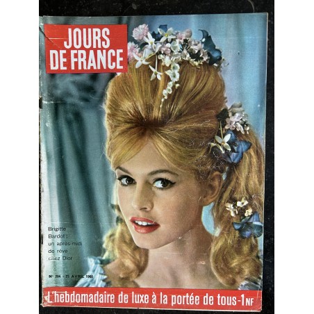 JOURS DE FRANCE 284 avril 1960 Cover Brigitte BARDOT Après-midi de rêve chez Dior