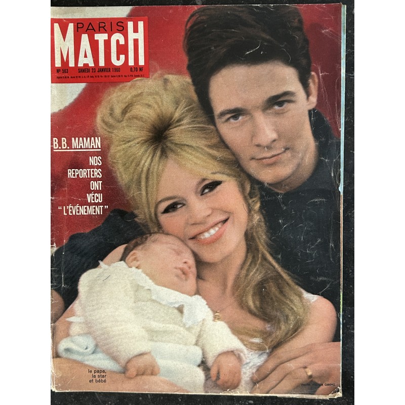 PARIS MATCH N°  563 23 JANVIER 1960 BRIGITTE BARDOT Cover MAMAN 12 PAGES