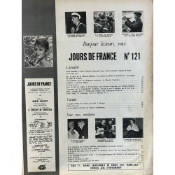 JOURS DE FRANCE 121  9 mars 1957  B. BARDOT cover + 7 p. - Martine Carol à l'Elysée - 72 pages