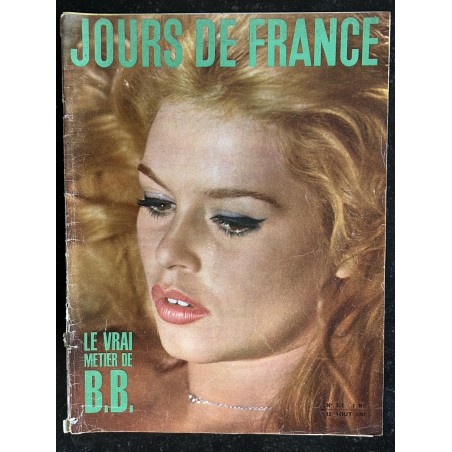JOURS DE FRANCE 352 12 Aout 1961 COVER BRIGITTE BARDOT - Le vrai métier de B.B.