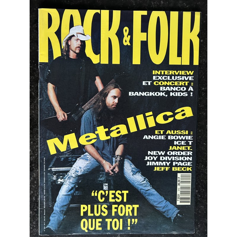 ROCK & FOLK 310 Juin 1993 Metallica Angie Bowie Ice T New Order Joy Division Jimmy Page Jeff Beck