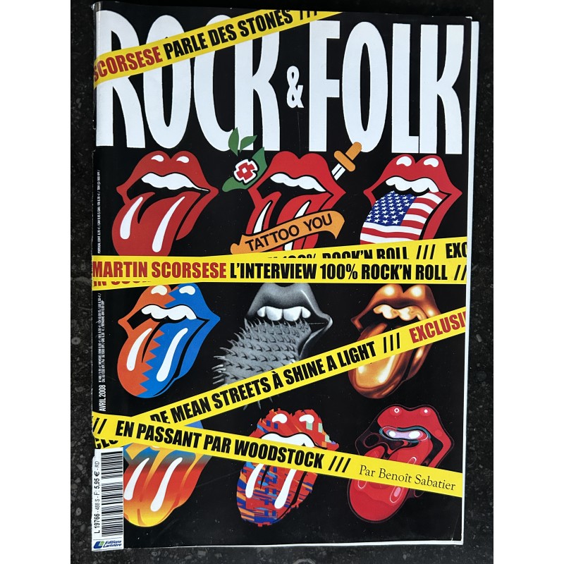 ROCK & FOLK 488 Avril 2008 Interview 100% Rock'N'Roll Martin Scorsese - Stones - Woodstock
