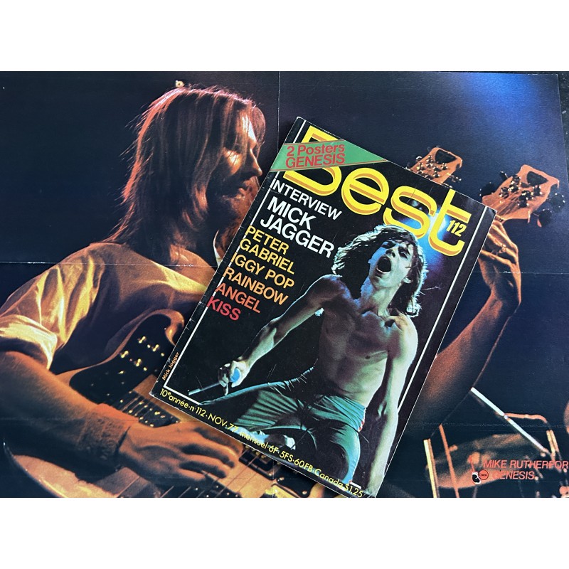 BEST 112 NOVEMBRE 1977 Interview MICK JAGGER PETER GABRIEL IGGY POP KISS RAINBOW + Posters GENESIS