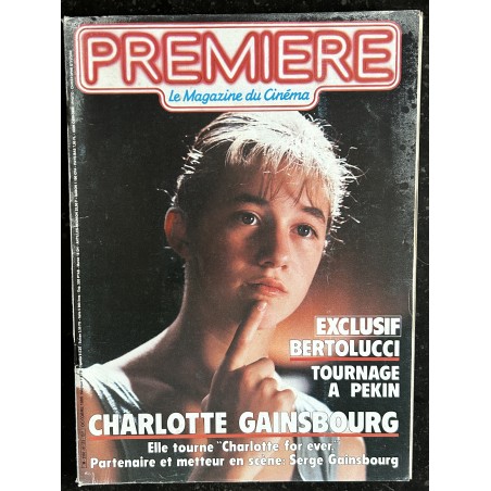 PREMIERE 115 octobre 1986 Cover Charlotte Gainsbourg - Charlotte for ever - Serge Gainsbourg - Bertolucci