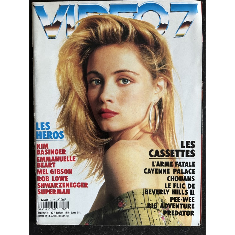 VIDEO 7 081  N° 81 1988 KIM BASINGER Emmanuelle BEART Mel GIBSON Rob LOWE Arnold SHWARZENEGGER