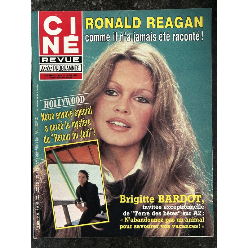 CINE TELE REVUE 1983 06 16 n° 24 Brigitte Bardot Star Wars Retour du Jedi Ronald Reagan + Poster Valérie Kaprisky