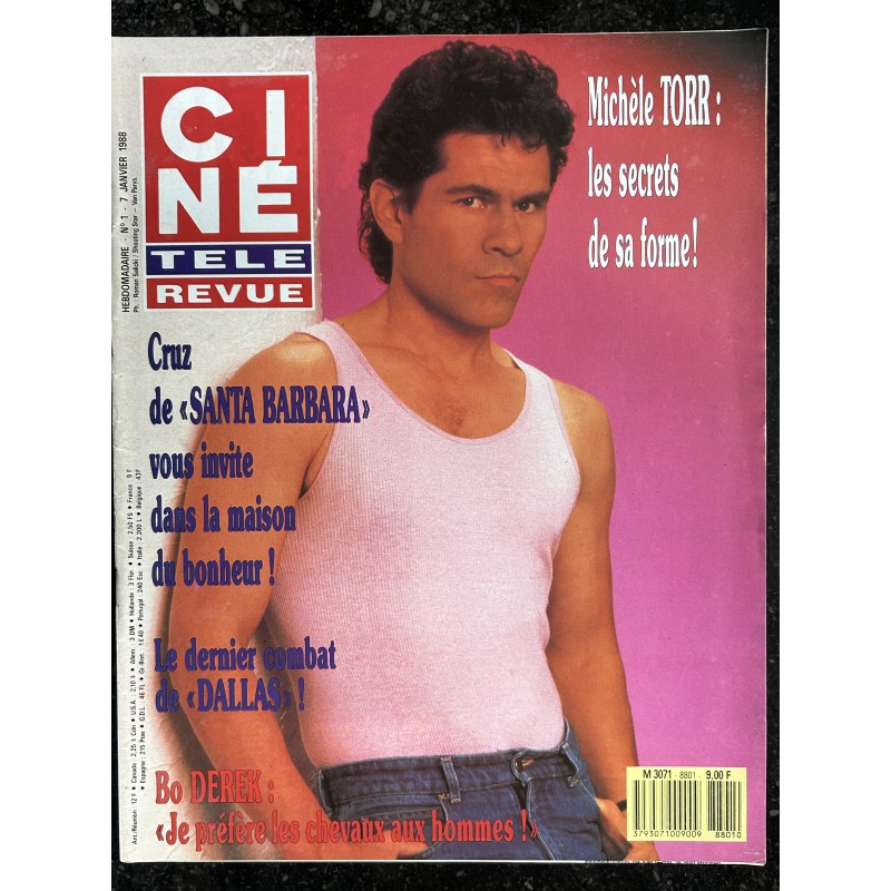 CINE TELE REVUE 1988 01 01 n° 1 Cruz Santa Barbara Dallas Bo Derk Michèle Torr + Poster Julien Clerc