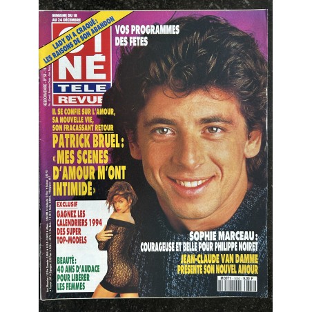 CINE TELE REVUE 1993 12 24  n° 50 Bruel Jean-Claude Van Damme Sophie Marceau Jennie Garth Beverly Hills Adieu Frank Zappa