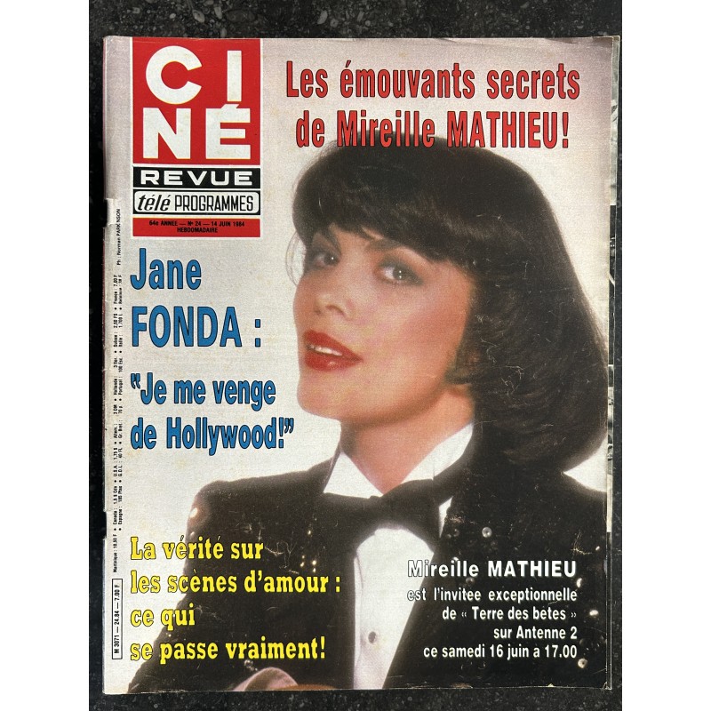 CINE TELE REVUE 1984 06 14 n° 24 Mireille Mathieu Jane Fonda - Under Fire - Georges Geret + Affiche la Clé