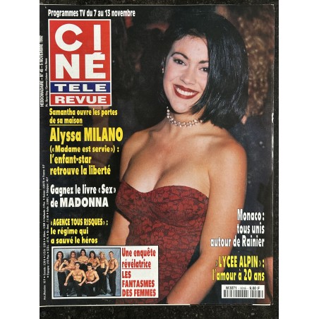 CINE TELE REVUE 1992 11 05 n° 45 + Poster Alyssa Milano Madonna Brigitte Bardot Lucia Bosé