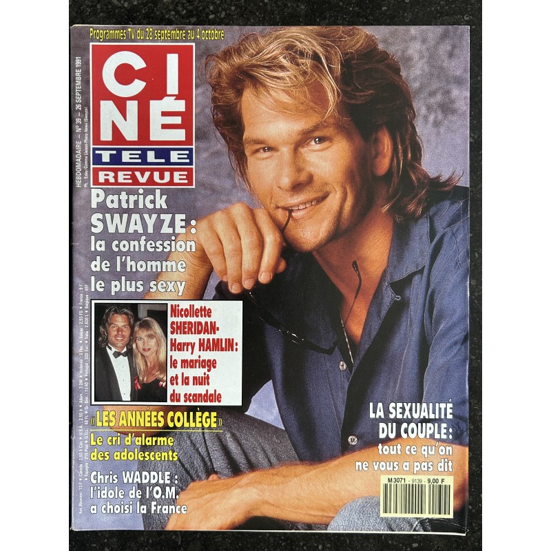 CINE TELE REVUE 1991 09 26 n° 39 Patrick Swayze - Les Années college + Poster Donnie Wahlberg