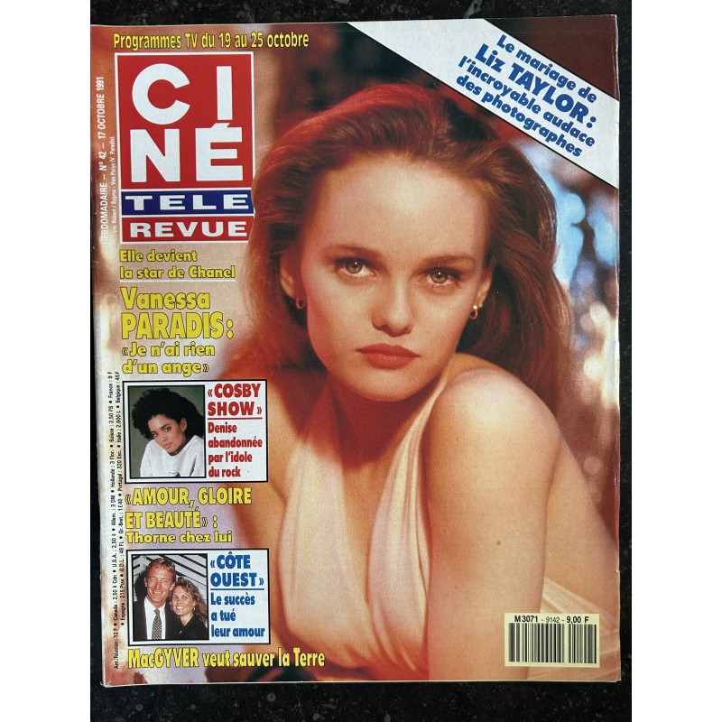 CINE TELE REVUE 1991 10 17 n° 42 COVER VANESSA PARADIS + POSTER COTE OUEST COSBY SHOW BERNARD GIRAUDEAU