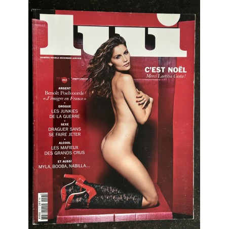LUI 013 DECEMBRE 2014 NOEL COVER LAETITIA CASTA NUE NUDES 26 PAGES EROTISME GLAMOUR BENOIT POELVOORDE