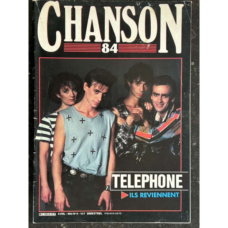 CHANSON 84 n° 9 AVRIL MAI 1984 COVER TELEPHONE ILS REVIENNENT