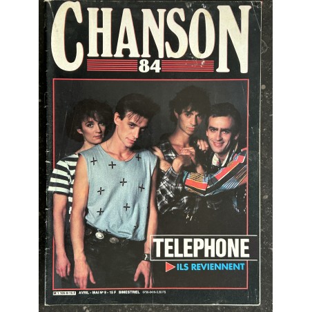 CHANSON 84 n° 9 AVRIL MAI 1984 COVER TELEPHONE ILS REVIENNENT