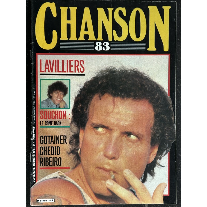 CHANSON 83 n° 5 SEPTEMBRE & OCTOBRE 1983 COVER BERNARD LAVILLIERS ALAIN SOUCHON RICHARD GOTAINER LOUIS CHEDID RIBEIRO