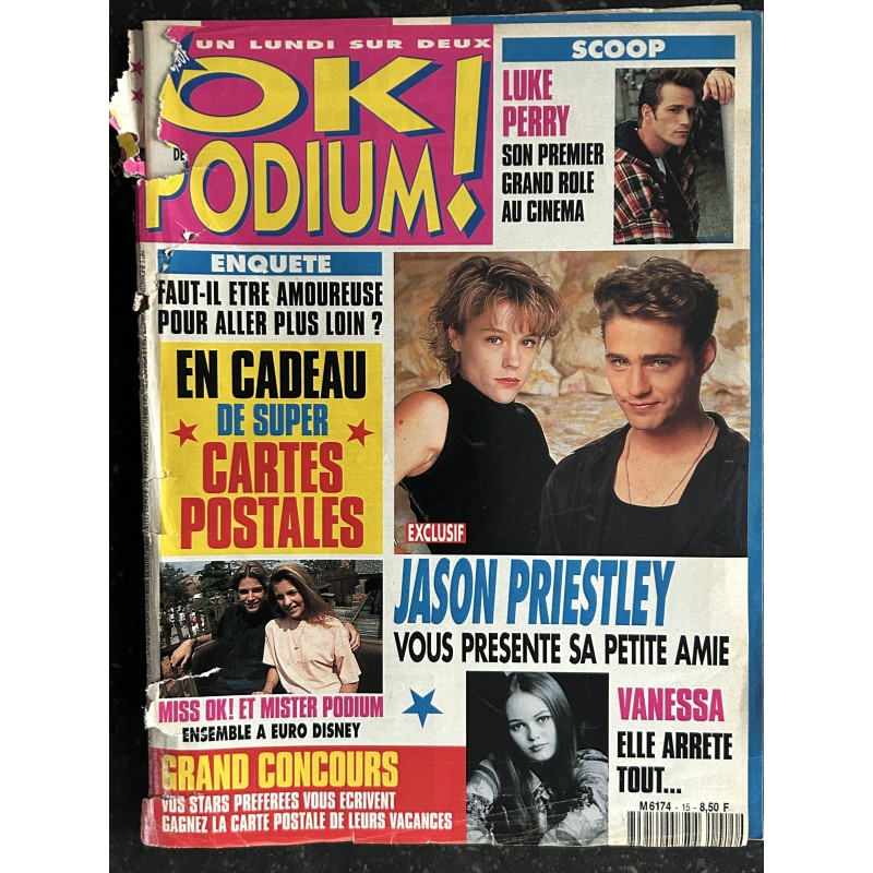OK PODIUM !  15 1993 08 Jason PRIESTLEY Luke PERRY  VANESSA PARADIS Ophélie WINTER Arnold SCHWARZENEGGER