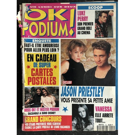 OK PODIUM !  15 1993 08 Jason PRIESTLEY Luke PERRY  VANESSA PARADIS Ophélie WINTER Arnold SCHWARZENEGGER