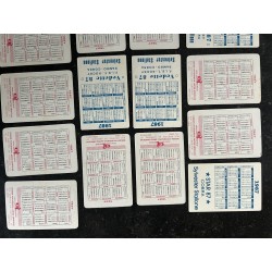 20 mini calendriers 1987 Sylvester Stallone Cobra 9,5 x 6,5 cm - Italie