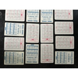 20 mini calendriers 1987 Sylvester Stallone Cobra 9,5 x 6,5 cm - Italie