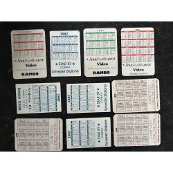 10 mini calendriers 1986 1987 Sylvester Stallone Rambo 9,5 x 6,5 cm - Italie