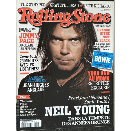 ROLLING STONE 2015 09 COVER NEIL YOUNG JIMMY PAGE DAVID BOWIE ORANGE YOKO ONO