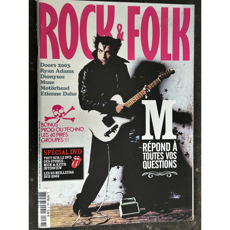 ROCK & FOLK 436 Décembre 2003 Interview M Ryan Adams Dionysos Muse Etienne Daho Motörhead