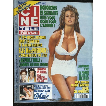 CINE TELE REVUE 1993 08 n° 31 Elle MacPherson Top-model - Tori Pelling Mick Jagger - Hot Shots ! 2