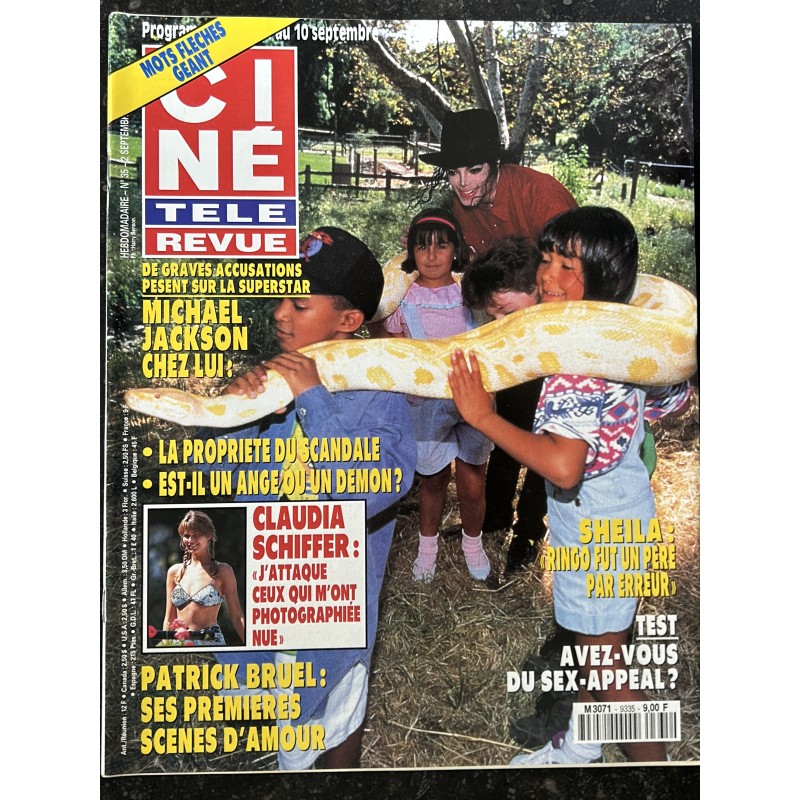 CINE TELE REVUE 1993 09 n° 35 Michael Jackson " Je n'ai jamais touché un enfant " 4 pages - Sheila Ringo fut un père par erreur