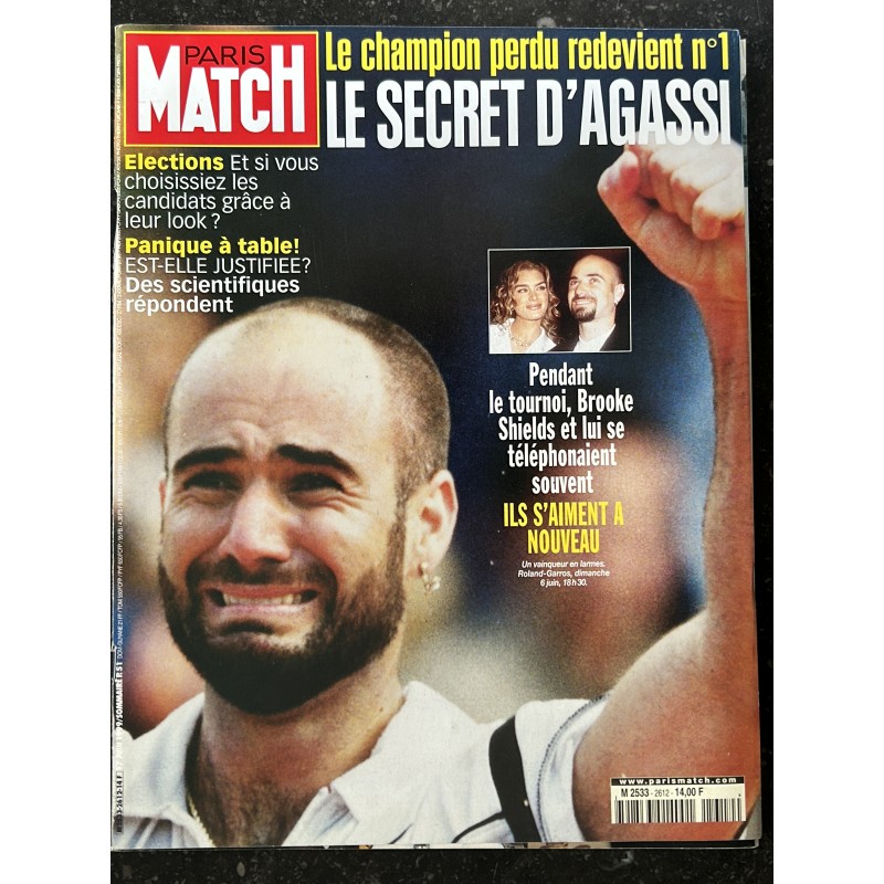 PARIS MATCH N° 2612 Juin 1999 André Agassi Brooke Shields - Mathe Bonnard - Pantani - Michel Polnareff - Roger Hanin